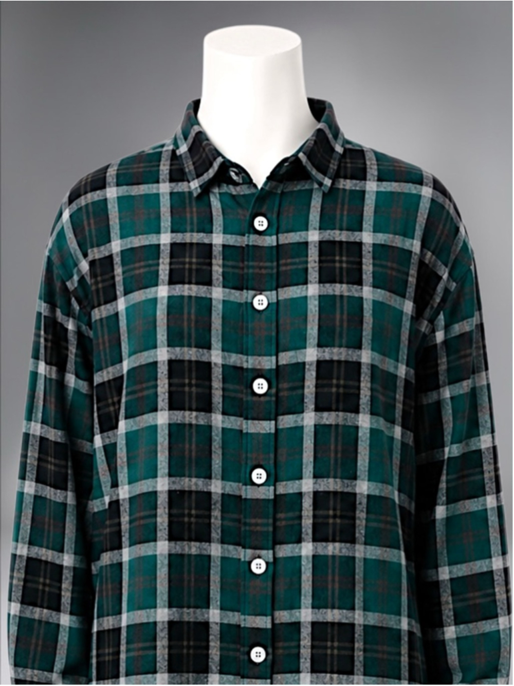 Women’s Green Plaid Boyfriend Flannel Button-Down Shirt – Size Small - Picture 7 of 14